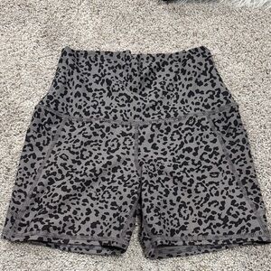 Evolution and Creation Gray and Black Leopard Bike Shorts